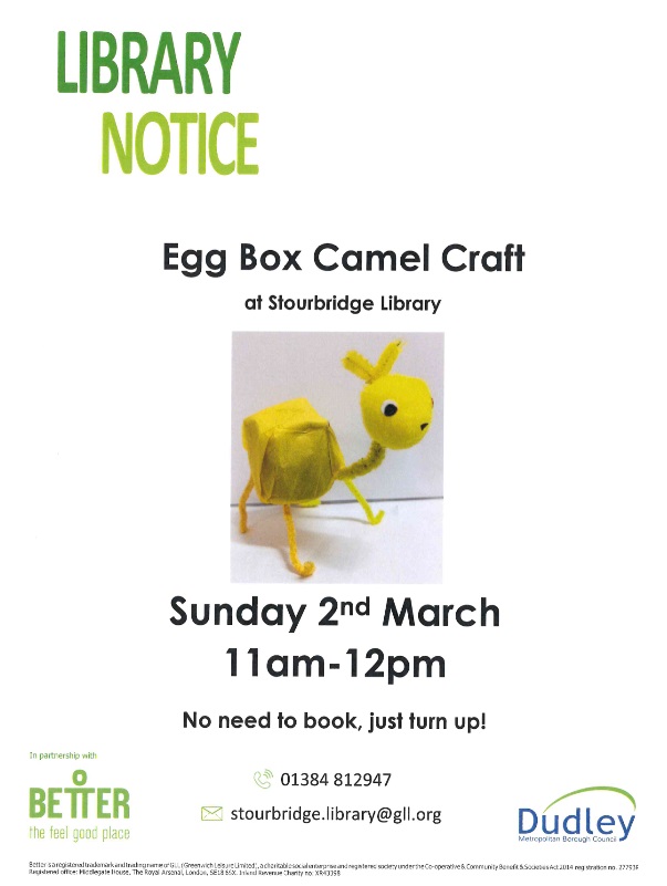 Stourbridge Library - Egg Box Camel Craft